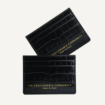 The Croco Card Holder | Black