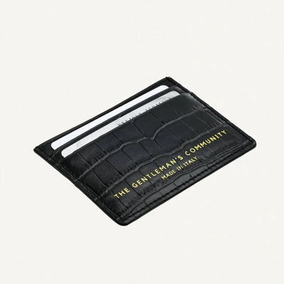The Croco Card Holder | Black