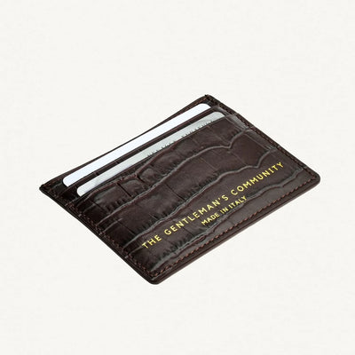 The Croco Card Holder | Brown