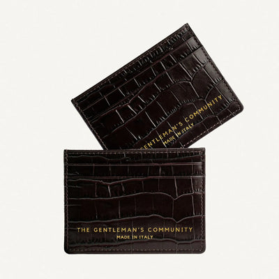 The Croco Card Holder | Brown